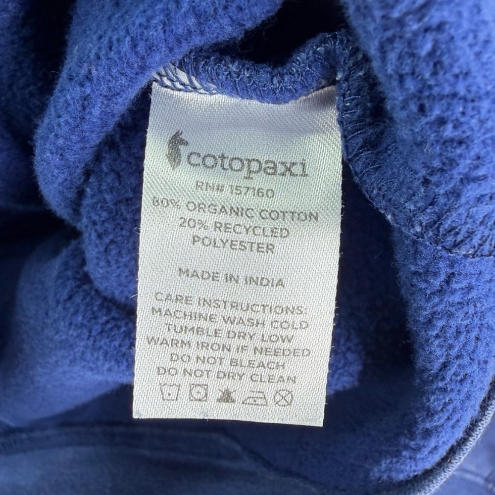 Cotopaxi Do Good Crewneck
Sweatshirt Men's Large Blue
Organic Cotton Fleece - Picture 5 of 8